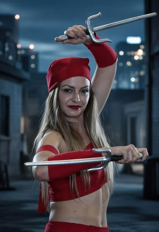 Elektra (Marvel) – Fotografía por Fedemanitas Cosplay Fotos – Edición propia